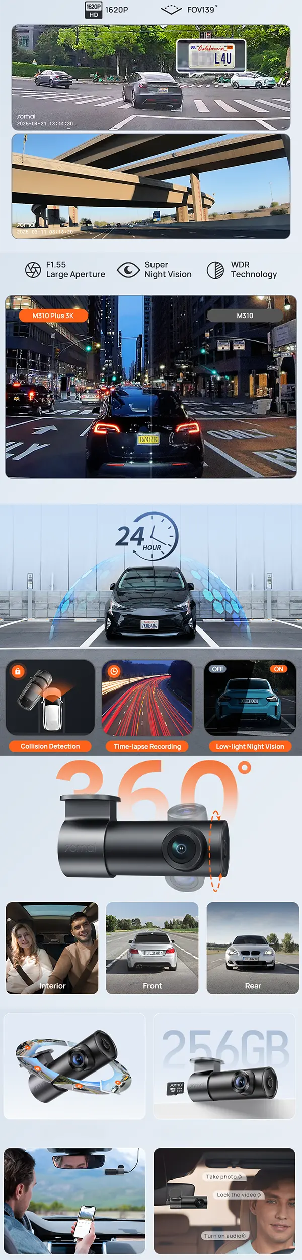70mai M310 Plus 3K car camera with 3K images that say more than a thousand words